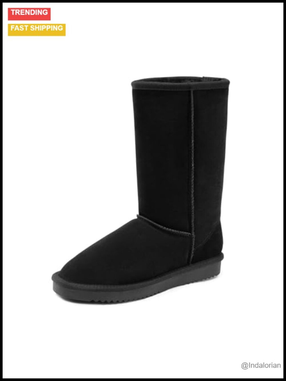 Women's High-Top Winter Snow Boots Faux Fur Lined Suede